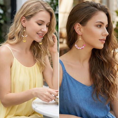 Pndeyo 338pcs Hypoallergenic Earring Beading Hoop Kits, Gold & Silver - color: Round & Teardrop-338pcs-Gold & Silver