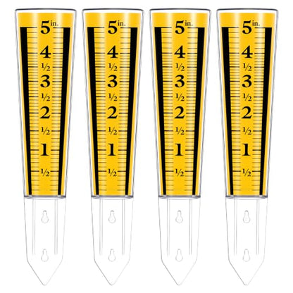 Yexiya 4 Pcs 5'' Rain Gauge Outdoor Acrylic for Garden Yard Lawn,Blue - color: Yellow