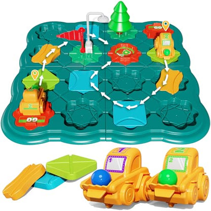 STEM Board Games Kids Toys, Maze Brain Teaser Puzzles Learning Games, Logic Road Track Building Blocks Educational Montessori Preschool Birthday Boys Girls Gifts for Kids Ages 3 4 5 6 7 8 Year Old - size: 40 PCS