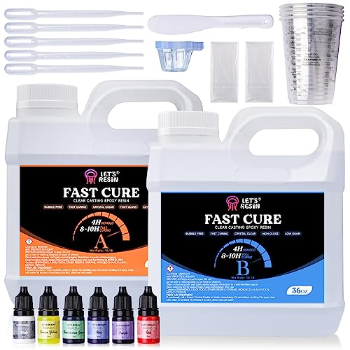 Let's Resin 72OZ Fast Curing Epoxy Resin Kit,Demold in 4 Hours - size: Large