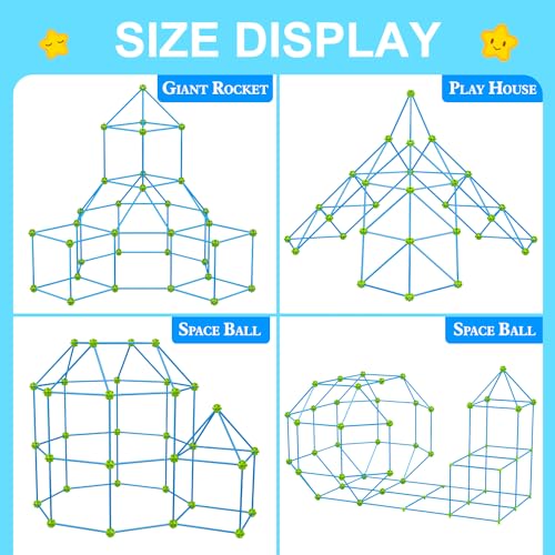 SpringFlower Fort Building Kit for Kids, for Boys and Girls - color: Blue-green