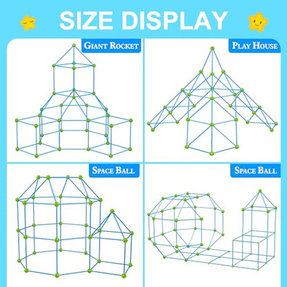 SpringFlower Fort Building Kit for Kids, for Boys and Girls - color: Blue-green