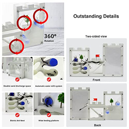 EXBEPE Large Sand Ant Farm Castle,Ant Habitat Ecosystem to Study Ant Colony Behavior Science Educational Kit for Kids