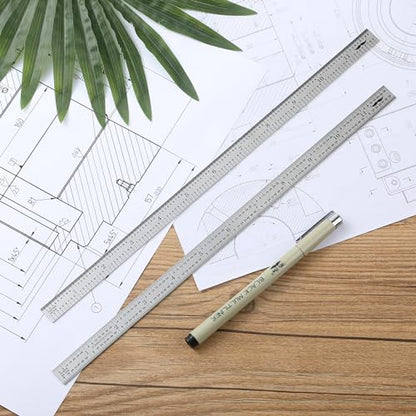 Mr. Pen- Machinist Ruler, 12 Inch, 2 Pack, Stainless Steel Imperial - style: 12 inch, 2 Pack