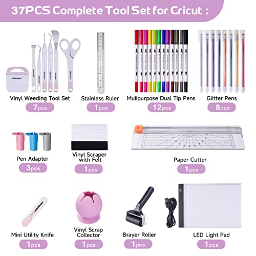 GO2CRAFT 37Pcs Essential Tool Set, for Vinyl Crafting, Starter Kit