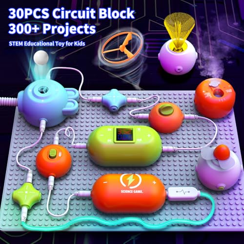 STEM Toys Electronic Circuits Kit + Programming Science Kit for Kids Ages 4-12 | 300+ Experiments & 36 Models | Learn Coding, Solar Power, Sensors | Gift for Boys & Girls