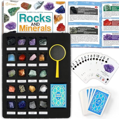 PIBEX Rock Collection Jumbo Kit, 20 Large Raw Rocks & Minerals - style: 20PC Jumbo Edition