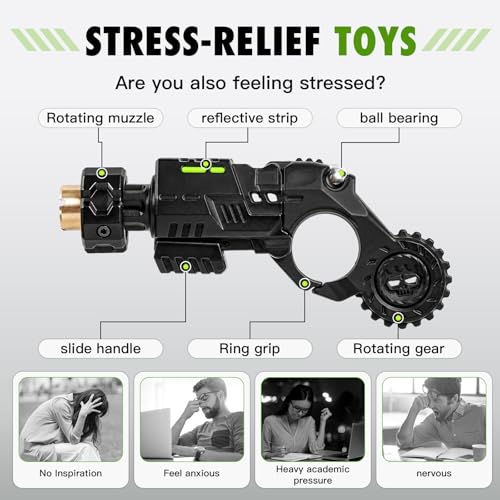 Metal Fidget Toy Gun for Adults, Alloy EDC Fidget Spinner Gun Toys