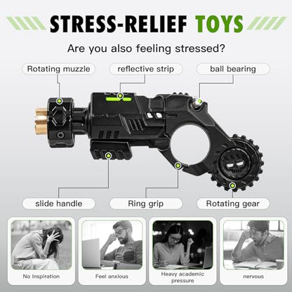 Metal Fidget Toy Gun for Adults, Alloy EDC Fidget Spinner Gun Toys