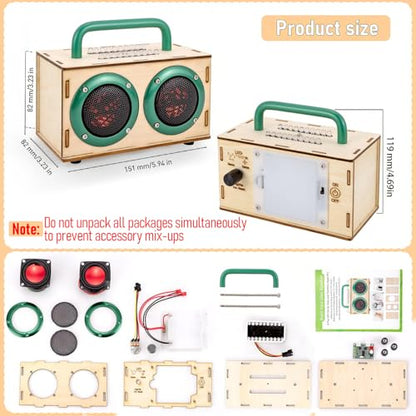 DIY Bluetooth Speaker Kit for Kids 8-10 - STEM Kits Science Project Toys - color: Green