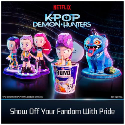 4D Build Kpop Demon Hunters HUNTR/X Chibi Character 3D Puzzle Model Kit - style: Rumi, Zoey & Mira with HUNTR/X Logo, 212 pcs