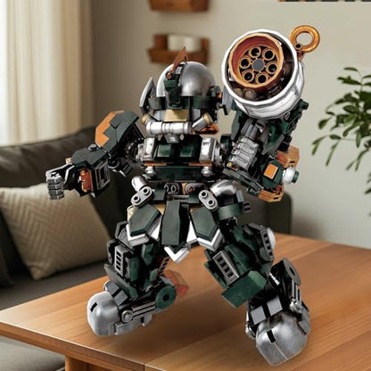 HIGH GODO Mech Robot Building Set, Destroy Warrior City Soldier Mech Model Building Kit with Weapons, Creative Cool Robots Toys Gift for Teens Adults 14+ (587 PCS) - style: Mech Robot Set