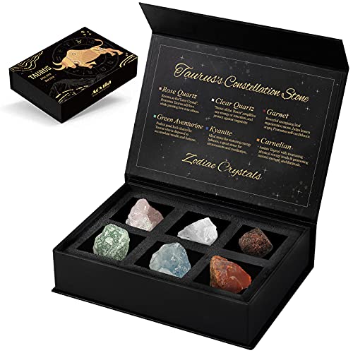 Taurus Crystals Gift Set, Zodiac Signs Healing Crystals Birthstones with Horoscope Box Set Taurus Astrology Crystals Healing Stones Gifts - color: Taurus