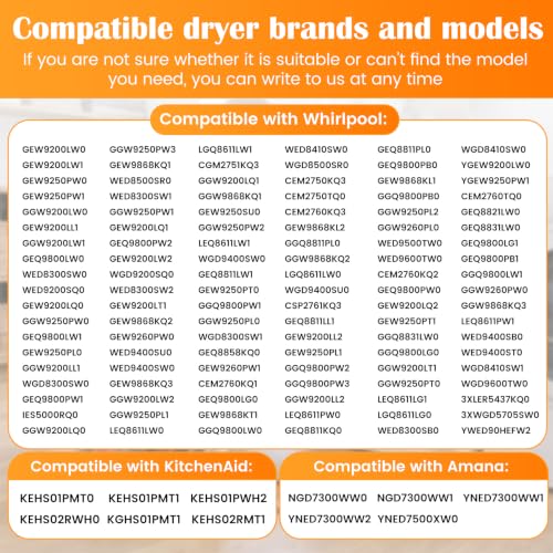 4392067 Dryer Repair Kit with W10837240 Dryer Idler Pulley, Fit for whirlpool Cabrio maytag Bravos XL kenmore Dryer, Includes WPW10314173 Drum Roller, 661570V Belt, 279640 Idler Pulley