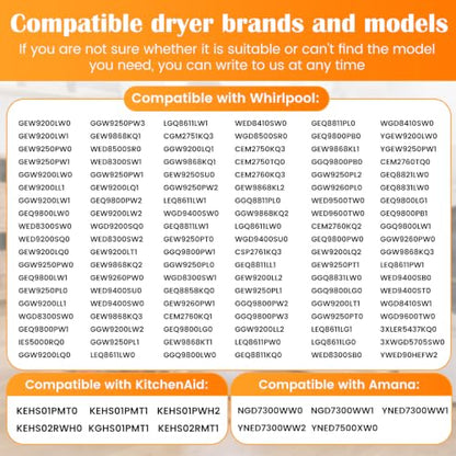 4392067 Dryer Repair Kit with W10837240 Dryer Idler Pulley, Fit for whirlpool Cabrio maytag Bravos XL kenmore Dryer, Includes WPW10314173 Drum Roller, 661570V Belt, 279640 Idler Pulley