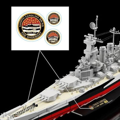 USS North Carolina - Battleship Building Blocks,2662 PCS for Adults 14+ - style: USS North Carolina