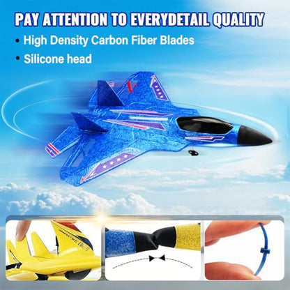 F-22 Raptor 2.4GHz RTF RC Fighter With 6-Axis Gyro For Kids Beginners - color: Blue Kf803