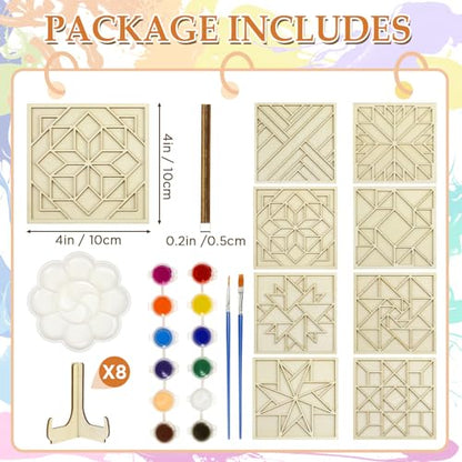 CollectHall Wooden Coasters Painting Kit with Wood Stand