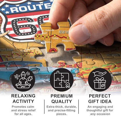 Masterpieces 500 Piece Jigsaw Puzzle for Adults, Family, Or Kids - Greetings from Route 66-15"x21" - style: Route 66