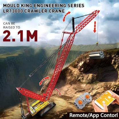 Mould King Crawler Crane LR13000 Building Block Kits, Technical Construction Vehicles Cranes Model with Motor/APP Remote Control, Gift for Age 14+/Adult Collections Enthusiasts (4318+ Pieces) - color: L-17015