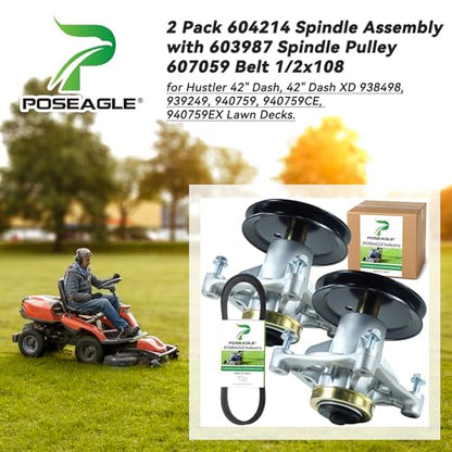 2 Pack 604214 Spindle Assembly Kit for Hustler Raptor 42 Spindle - size: A11 2x604214 Spindle Kit