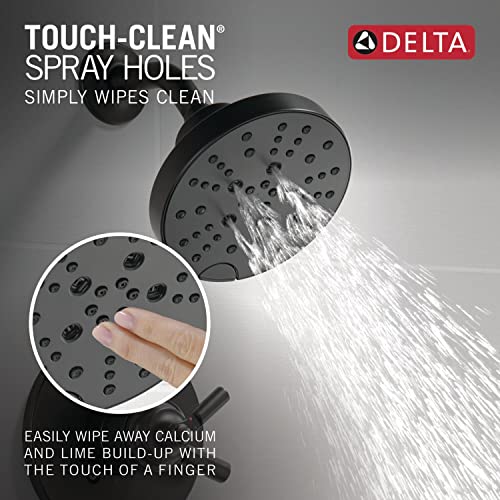 Delta Faucet Saylor 17 Series Black Shower Valve Trim Kit with H2Okinetic Shower Head, Delta Shower System, Shower Faucet Set, Shower Head and Handle Set, Matte Black T17235-BL (Valve Not Included) - color: Matte Black