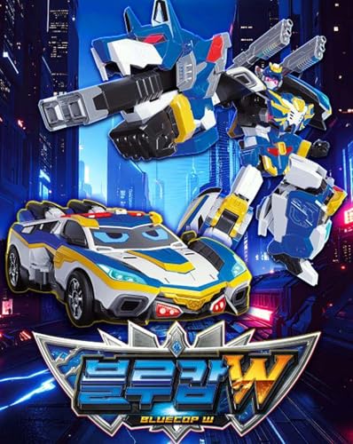 Metal Cardbot W Transforming Robot (Police Petrol Car Blue COP W) - color: Police Petrol Car Blue Cop W