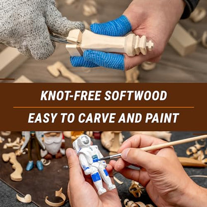 BeaverCraft DIY03 Wizard Whittling Kit for Beginners BW 18 pcs Whittling Wood Carving Blocks Basswood for Carving Wood