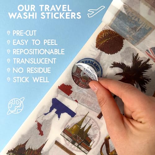 Travel Stickers for Scrapbooking & Journaling - Travel Scrapbook Supplies - color: Tales of Travel