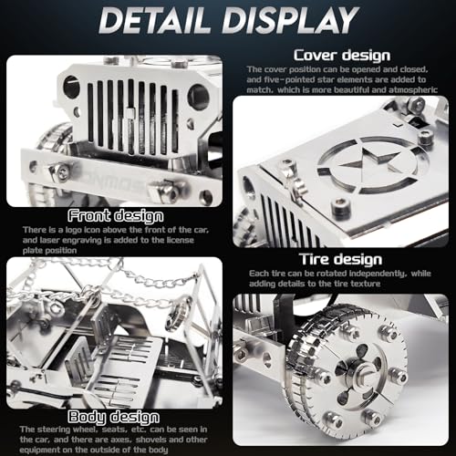 FILASLFT 3D Metal Puzzles for Adults,Mechanical Iron Blood Car 3D Puzzles - color: A4-iron Blood Car-silvery