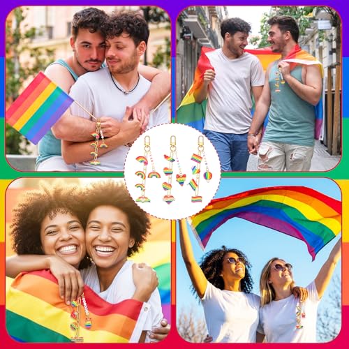 CraftyDream 558 Pcs Rainbow Charm Keychain Making Kit Name Keychain Craft - style: Gay Pride