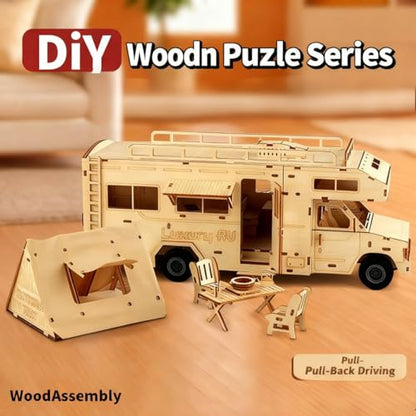 Adult 3D Wooden RV Puzzle Set - style: Motorhome