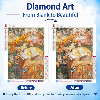 AUKELHJ Diamond Art Kits for Adults, Cat Diamond Painting, 12x16 Inch - color: 08-Cat, size: 12X16 inch