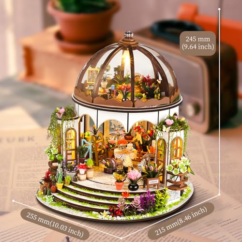 Hanging Garden DIY Miniature House Kit,Wooden Dollhouse with LED for Adults - style: Hanging Garden