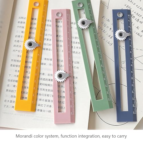 Drawing Compass Ruler, 2 in 1 Straightedge Learning Tool with Adjustable Compass Point for Home School Classroom Office Supplies (Pink) - color: Pink