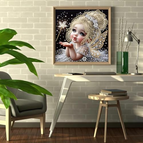 Fairies Diamond Art Kits for Adults,5D Special Shape Painting 12 × 12 inch - color: SH180