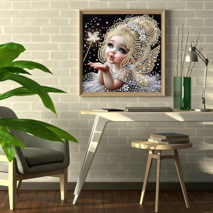 Fairies Diamond Art Kits for Adults,5D Special Shape Painting 12 × 12 inch - color: SH180