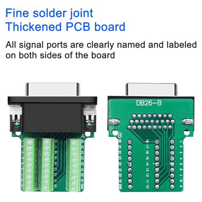 XMSJSIY DB26 Solderless Breakout Connector Adapter- (DB26 Female) - style: DB26 Female