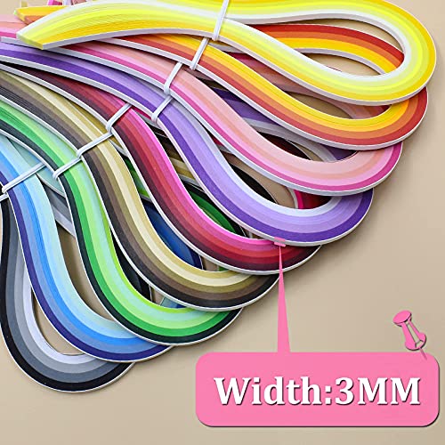Zorfeter Multi-Color Quilling Paper Strips Kits, 3mm Width, 15" Length - size: Paper Width: 3mm
