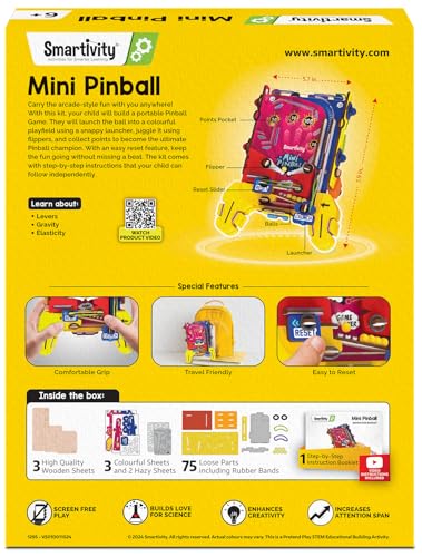 Smartivity Mini Pinball Machine DIY STEM Toy for Kids 6-12 Years - style: Mini Pinball