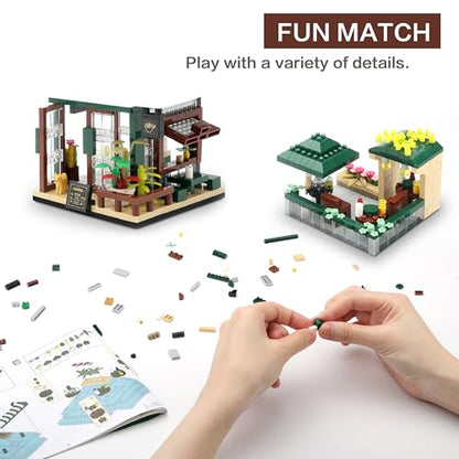 Mini House Building Kit, Street View Coffee Shop Building Blocks for Adults - color: Coffee Shop