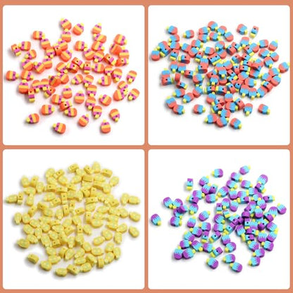 100 Pcs Popsicle Polymer Clay Beads Cartoon Heishi Spacer Beads Supplies for DIY Bracelet Earring Necklace Jewelry Making - color: Popsicle