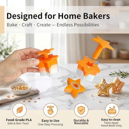 6 PCS Cake Pop Cutter Set, Pastel Cookie & Cakesicle Shaper Molds
