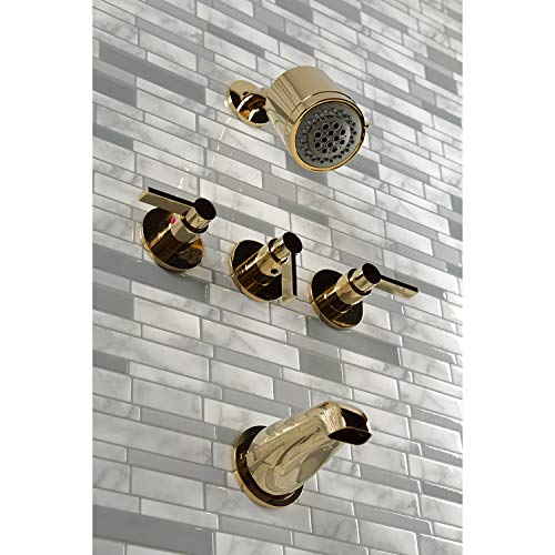 Kingston KBX8132NDL Tub and Shower Faucet, Polished Brass - color: Polished Brass