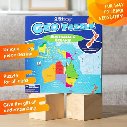 GeoPuzzle Australia & Oceania Jigsaw Puzzles,50 Pc Puzzle for Kids Ages 6+ - color: 1 Set-australia & Oceania