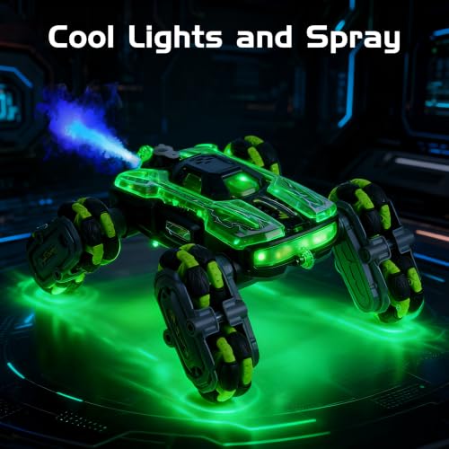 NEXBOX 8WD Remote Control Car Toys for Kids, Gesture Sensing RC Stunt Truck - color: Green