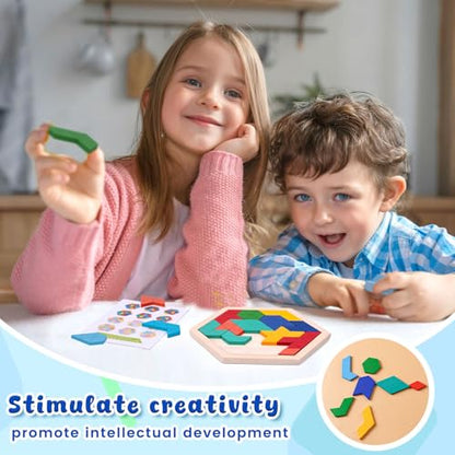 3 Otters Wooden Puzzle, with Guide Book - size: Medium