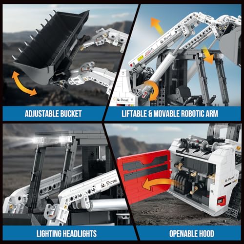 Reobrix Bobcat Skid Steer Excavator Building Set for Adults, Dual Control APP&Remote Control Construction Vehicle Toy, Collectible Mechanical RC Loader, Collectible Gift for Men and Adults