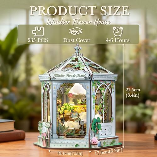 Cutefun Book Nook Kit - DIY Miniature House Dollhouse Kit for Adults - color: Windsor Flower House