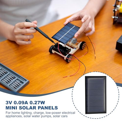 MECCANIXITY 8PCS 3V 0.27W 0.09A Mini Solar Panels for Solar Power, Small Solar Photovoltaic Cells Charge DIY Electric Toy Materials Solar System Kits, 2.44" x 1.42" - style: 3V 0.27W 0.09A